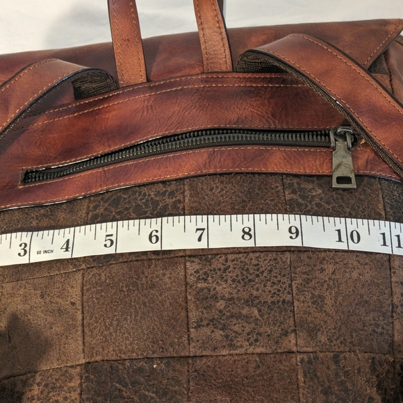 Messangerbag/ backpack brown dual tone leather - Picture 5 of 8